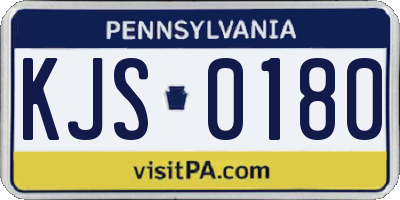 PA license plate KJS0180