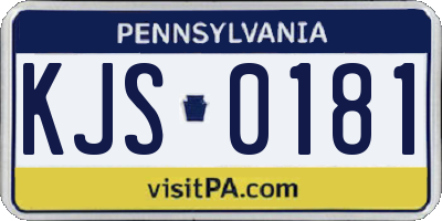 PA license plate KJS0181