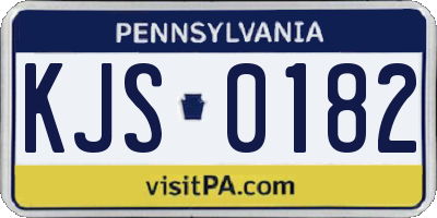 PA license plate KJS0182