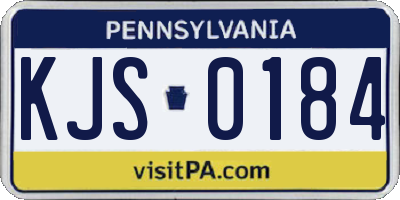 PA license plate KJS0184