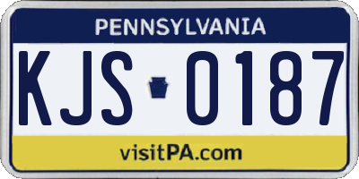 PA license plate KJS0187