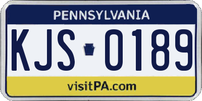 PA license plate KJS0189