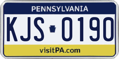 PA license plate KJS0190