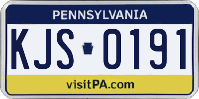 PA license plate KJS0191