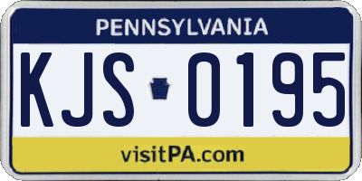 PA license plate KJS0195