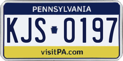 PA license plate KJS0197