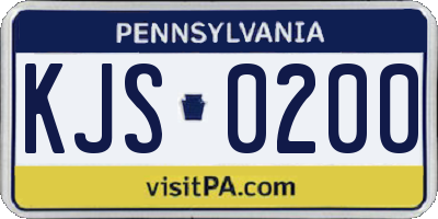 PA license plate KJS0200