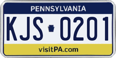 PA license plate KJS0201