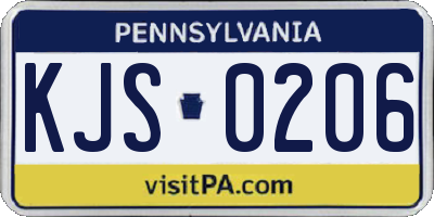 PA license plate KJS0206
