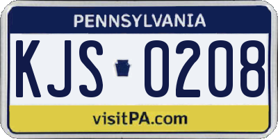 PA license plate KJS0208