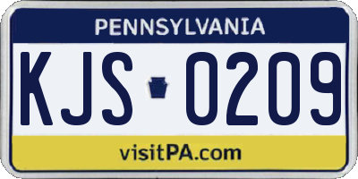 PA license plate KJS0209