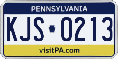 PA license plate KJS0213