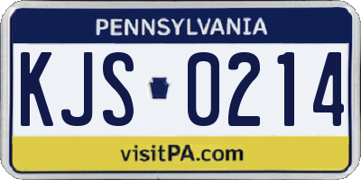 PA license plate KJS0214
