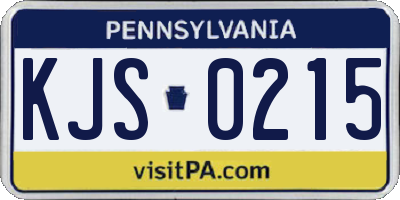 PA license plate KJS0215