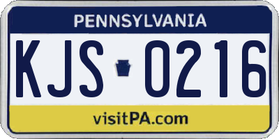 PA license plate KJS0216