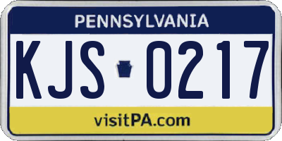 PA license plate KJS0217