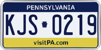 PA license plate KJS0219