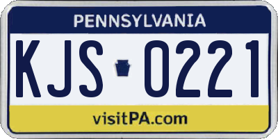 PA license plate KJS0221