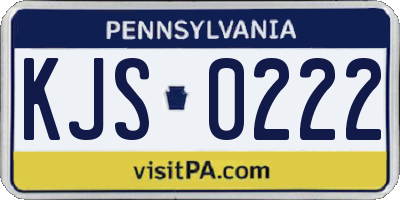 PA license plate KJS0222