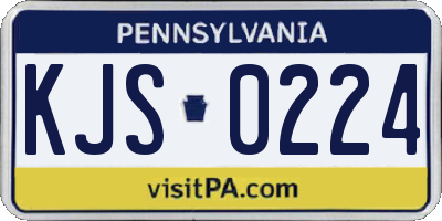 PA license plate KJS0224