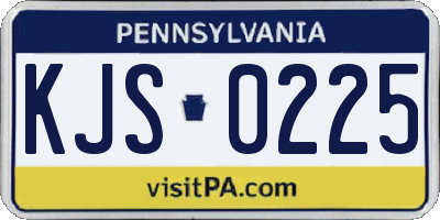 PA license plate KJS0225