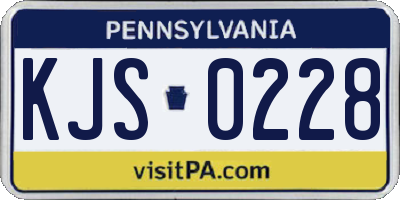 PA license plate KJS0228
