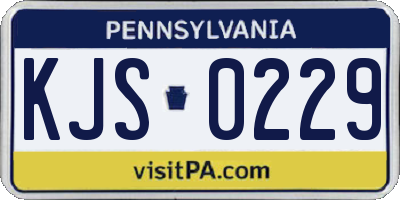 PA license plate KJS0229