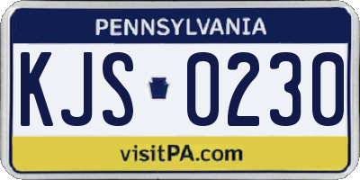 PA license plate KJS0230