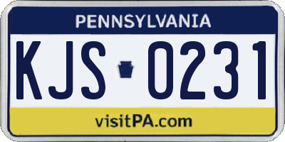 PA license plate KJS0231