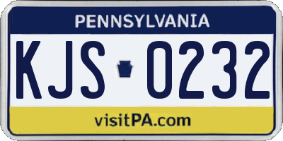 PA license plate KJS0232
