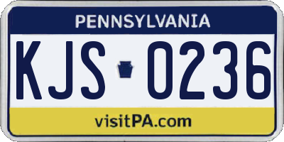 PA license plate KJS0236