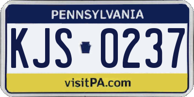 PA license plate KJS0237
