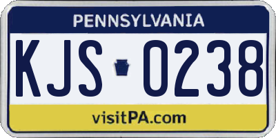 PA license plate KJS0238