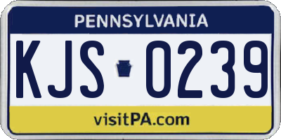PA license plate KJS0239