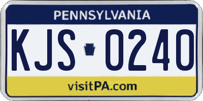 PA license plate KJS0240