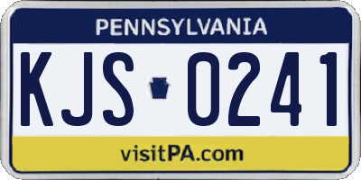 PA license plate KJS0241