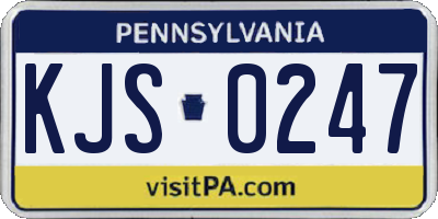 PA license plate KJS0247