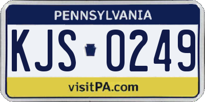 PA license plate KJS0249