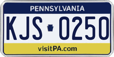 PA license plate KJS0250