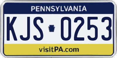 PA license plate KJS0253