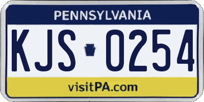 PA license plate KJS0254
