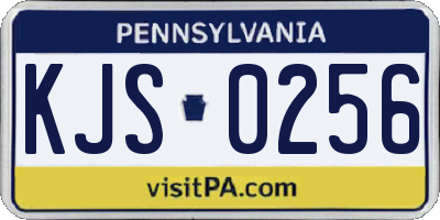 PA license plate KJS0256