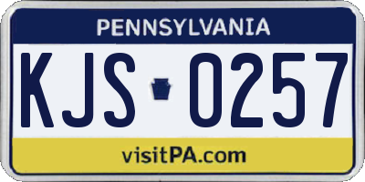 PA license plate KJS0257