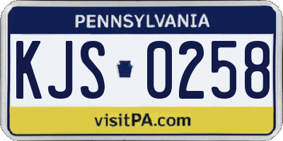 PA license plate KJS0258