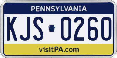 PA license plate KJS0260