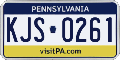 PA license plate KJS0261