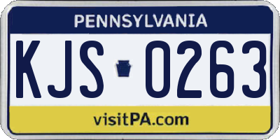 PA license plate KJS0263