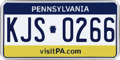 PA license plate KJS0266