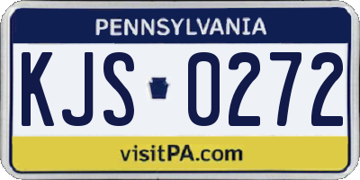 PA license plate KJS0272