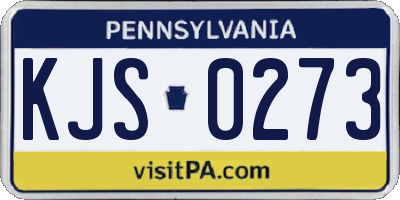 PA license plate KJS0273